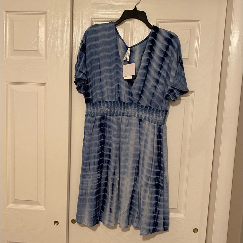 NWT-Blue Tye Dye Dress / Cover up - Size XL